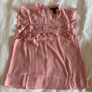 Forever 21 Chiffon Ruffle Trim Top